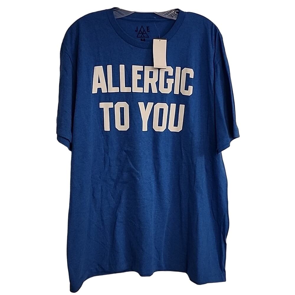 JEM Allergic to You Blue Tee, NWT, M